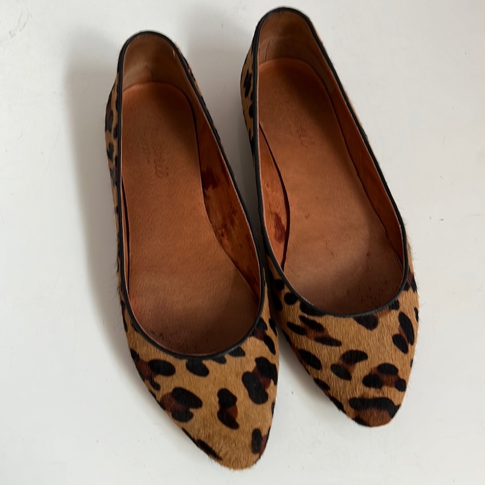 Madewell leopard calf hair flats size 9